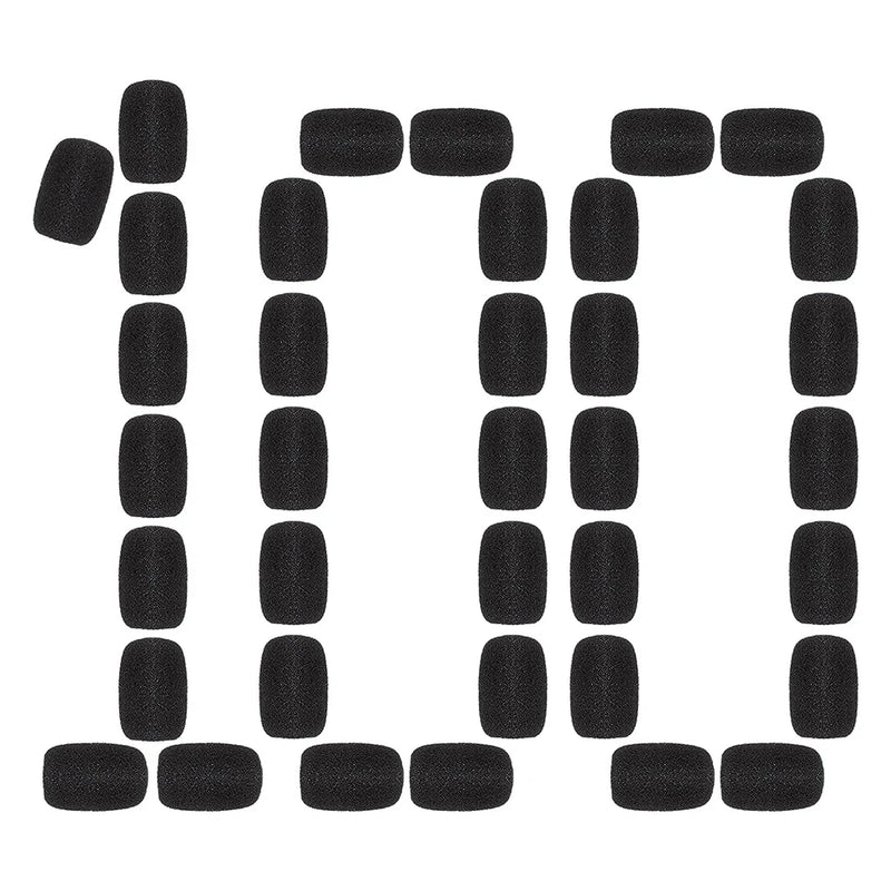100 Mini Foam Mic Windscreen Mic Cover Small Lapel Headset Microphones