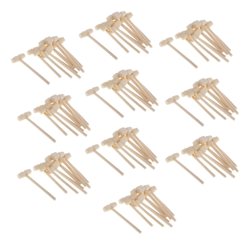 100 Mini Wooden Hammers for Seafood Lobster Shell
