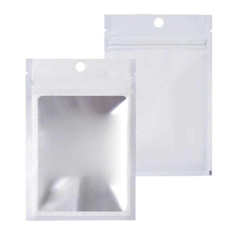 100 Mylar Bags 2.8x4 In Smell Proof Resealable Clear Window Food Jewelry Packag