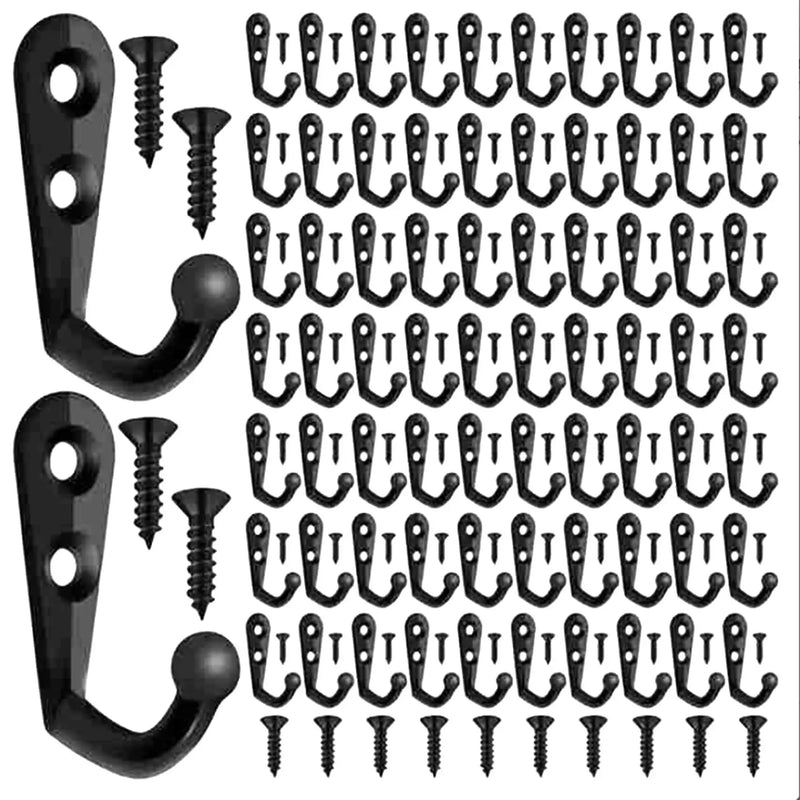 Double-Hole Single Robe Coat Hooks with Screws