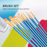 100 Pcs Paint Brush Set Professional Painting Brushes for Watercolor Oil Acrylic