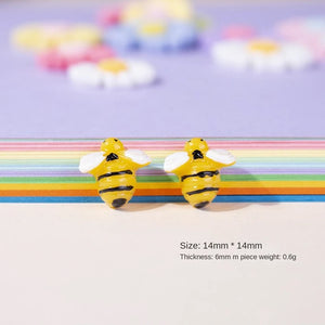 100 Small Resin Bee Jewelry Decoration Hairpin Epoxy Patch Cream