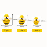 100 Small Resin Bee Jewelry Decoration Hairpin Cream Epoxy Patch
