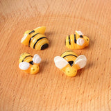 100 Small Resin Bee Decoration Hairpin Phone Case Patch Cream Epoxy