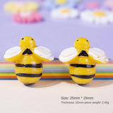 100 Small Resin Bee Decoration Hairpin Phone Case Patch Cream Epoxy