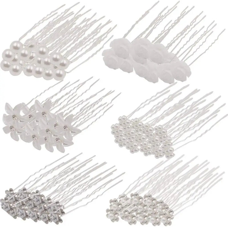 100 Pcs Wedding Bridal Hair Pins Crystal Rhinestone Hair Accessories