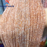 100% Natural Faceted Sun Stone Round Beads 2/3mm