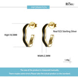 925 Silver Circle Wave Shape Hoop Earrings for Women Girls