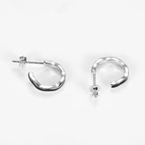 925 Silver Circle Wave Shape Hoop Earrings for Women Girls