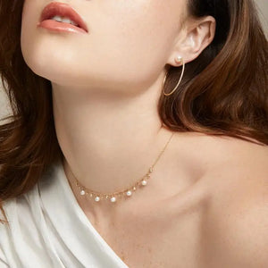925 Silver Necklace Freshwater Pearls Fine Office Jewelry