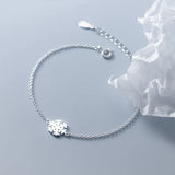 925 Sterling Silver Snowflake Chain Bracelet for Women - Christmas Gift
