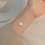 925 Sterling Silver Snowflake Chain Bracelet for Women - Christmas Gift