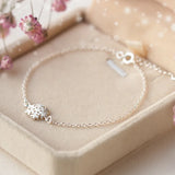 925 Sterling Silver Snowflake Chain Bracelet for Women - Christmas Gift