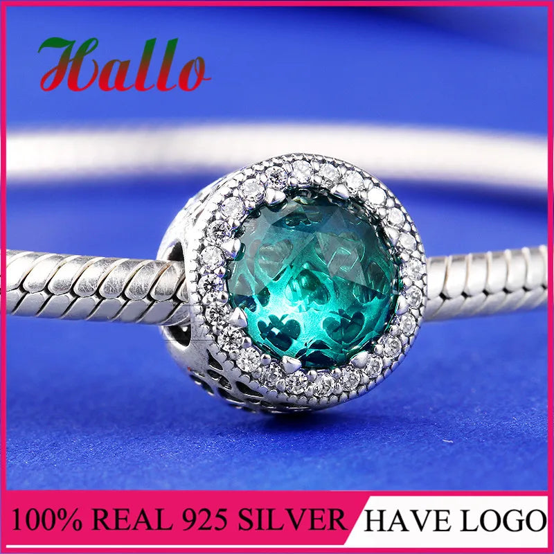 925 Silver Radiant Hearts Crystal Bead Charm for Bracelet