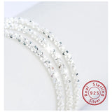 925 Sterling Silver Gypsophila Chain Necklace Platinum Plated