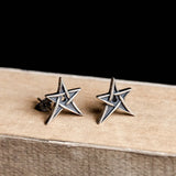 925 Sterling Silver Star Stud Earrings Punk Earring Jewelry Gift