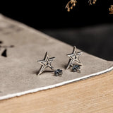 925 Sterling Silver Star Stud Earrings Punk Earring Jewelry Gift