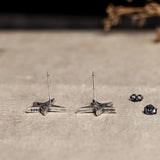 925 Sterling Silver Star Stud Earrings Punk Earring Jewelry Gift