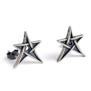 925 Sterling Silver Star Stud Earrings Punk Earring Jewelry Gift