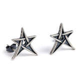 925 Sterling Silver Star Stud Earrings Punk Earring Jewelry Gift