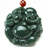 Natural Jade Lucky Maitreya Buddha Necklace Pendant