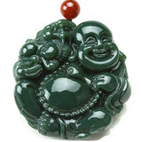 Natural Jade Lucky Maitreya Buddha Necklace Pendant