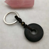 Bianshi Natural Stone Carved Keychain Men Women Jewelry
