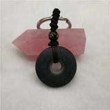 Bianshi Natural Stone Carved Keychain Men Women Jewelry