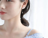 925 Silver Flower Tassel Long Earrings CZ AAA+