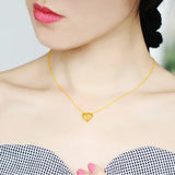18k Yellow Necklace Romantic Heart 18k Jewelry