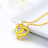 18k Yellow Necklace Romantic Heart 18k Jewelry