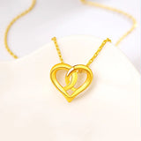 18k Yellow Necklace Romantic Heart 18k Jewelry