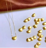 24K Jewelry Necklace Heart Pendant Women Gift Solid AU750 Chain