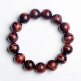 5A Red Tiger Eye Bracelets 6/8/10/12mm Stone Beads Bangle