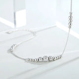 925 Silver Anklet Bracelet Leg Chain Women Jewelry Frosted Beads Adjustable Gift