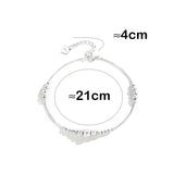 925 Silver Anklet Bracelet Leg Chain Women Jewelry Frosted Beads Adjustable Gift