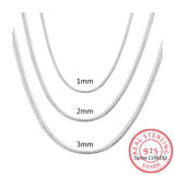925 Silver Snake Chain Necklace For Men Women