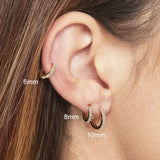 925 Silver Zircon Ear Hoop Earrings Set