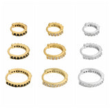 925 Silver Zircon Ear Hoop Earrings Set