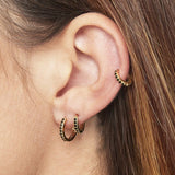 925 Silver Zircon Ear Hoop Earrings Set