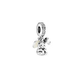 925 Silver Baby Teddy Bear Charms Heart Clips Mouse Balloon Dangles
