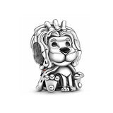 925 Silver Lion Bead Charm Pendant for Bracelet Necklace DIY Jewelry