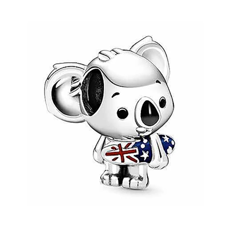 925 Silver Lion Bead Charm Pendant for Bracelet Necklace DIY Jewelry
