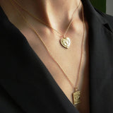 925 Silver Geometric Heart Necklace Pendant Charm