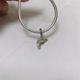 925 Silver Rainbow Dangle Pendant for Bracelets Necklaces