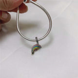 925 Silver Rainbow Dangle Pendant for Bracelets Necklaces