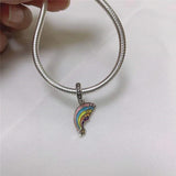 925 Silver Rainbow Dangle Pendant for Bracelets Necklaces