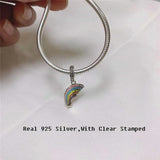 925 Silver Rainbow Dangle Pendant for Bracelets Necklaces