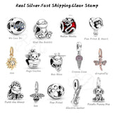925 Silver Rabbit Charms Cactus Sheep Beads Puppy Dog Bangles for Pandora