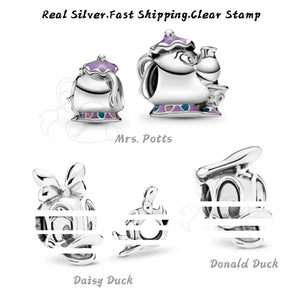 925 Silver Potts Charms Duck Bead for Pandora Bracelet Necklace